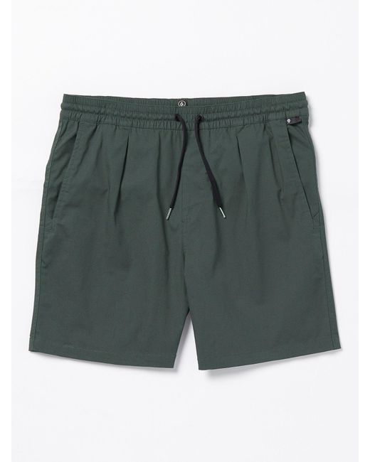 Volcom Green Villa Rue Elastic Waist Shorts - Stealth for men