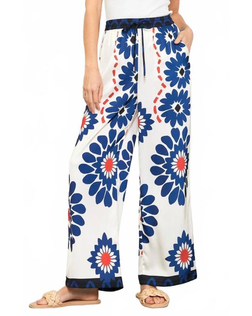 Skies Are Blue Blue Floral Co-Ord Wide Leg Pants