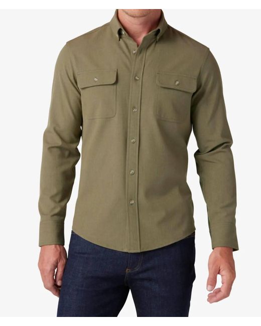 Mizzen+Main Green City Flannel Shirt for men