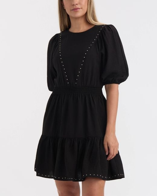 ellen tracy black dress TIE WAIST V-NECK DRESS Dusk Blue / S main image 0
