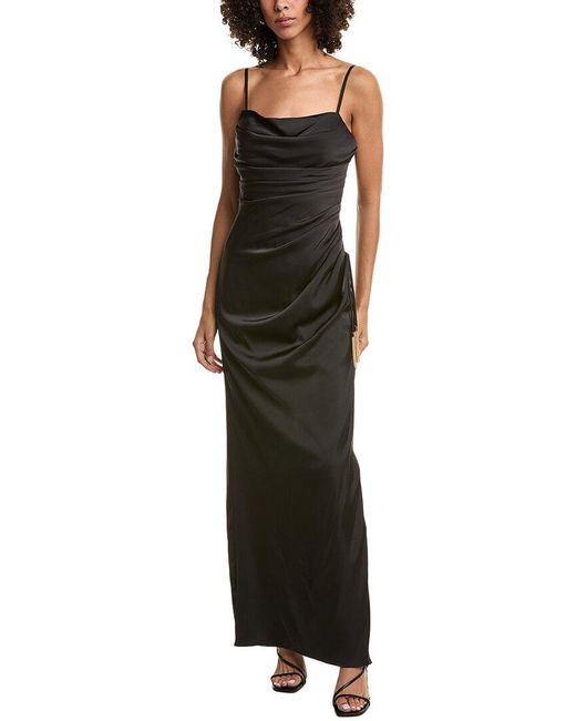knee length dresses for ladies Liv Foster Knotted Satin Gown – DGFOutlet main image 0
