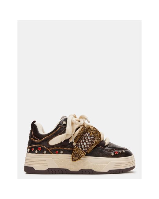 Steve Madden Brown Boomer Stud Distressed