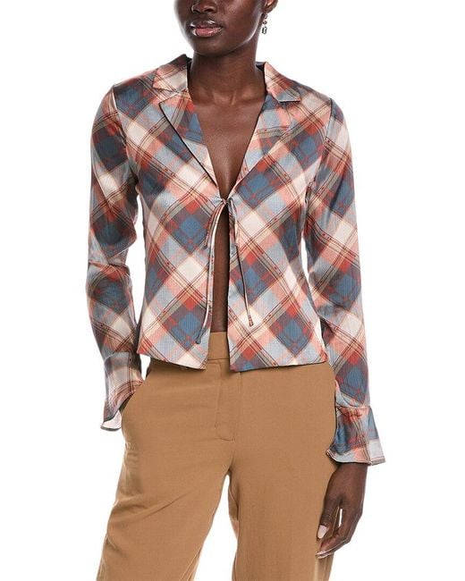 Sadie & Sage Gray Sage The Label Almost Famous Tie Front Blouse