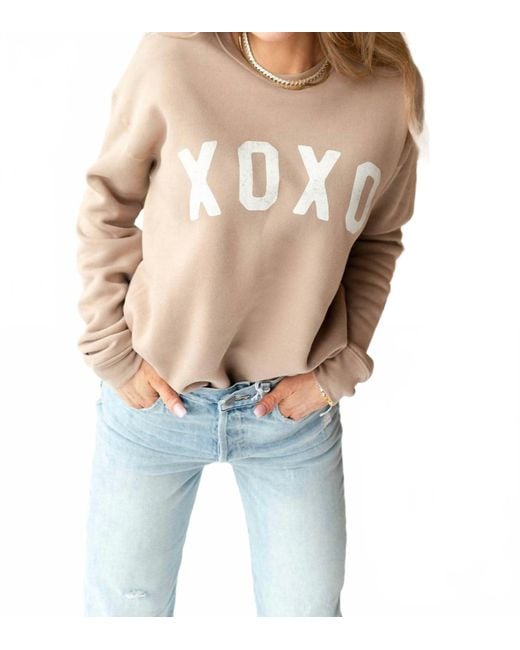 Oat Collective Blue Xoxo Long Sleeve Sweatshirt