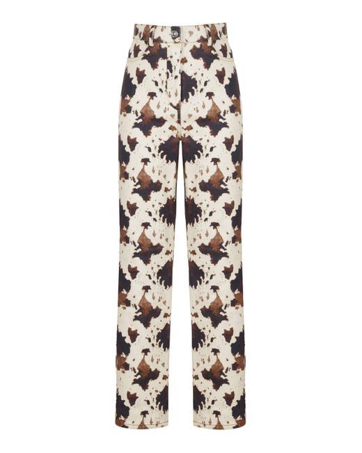 Nocturne White Animal Printed Pants