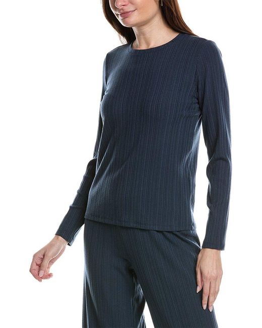 Eileen Fisher Blue Variegated Rib Top