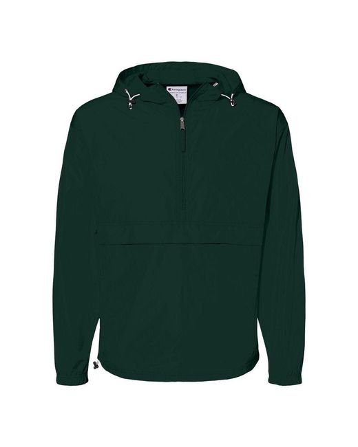Champion Green Packable Quarter-Zip Jacket for men