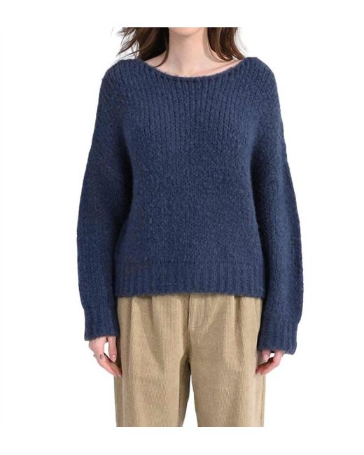 Molly Bracken Blue Ultra-cozy Chunky Knit Sweater