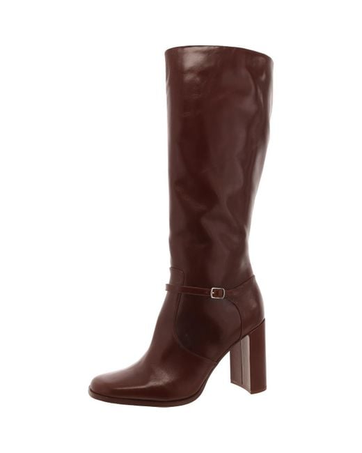 Steve Madden Brown Adalyn Leather Solid Knee-High Boots