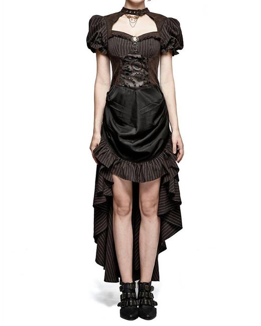 Punk Rave Steampunk Burn-Out Gear Shape Dress in Black | Lyst