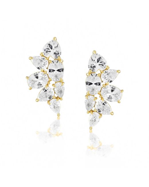 Sahira Jewelry Design Metallic Eden Cubic Zirconia Earring