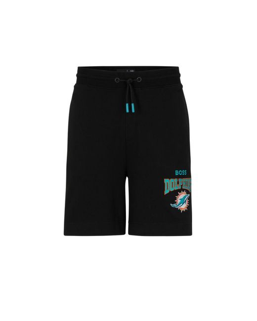 Boss Black X Nfl Cotton-terry Shorts With Collaborative Branding for men