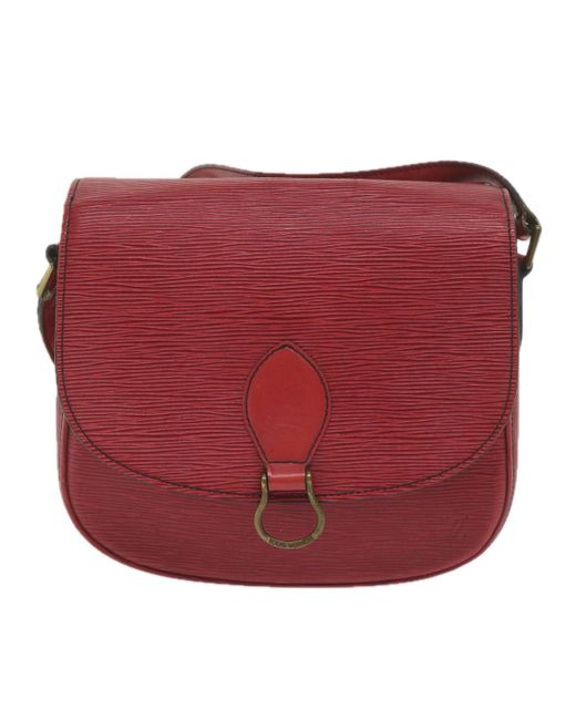 Louis Vuitton Red Saint Cloud Leather Shoulder Bag (pre-owned)