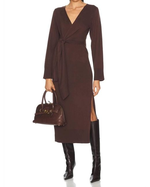 skyla loungewear knit wrap dress Simkhai Skyla Cashmere-Blend Wrap Dress
