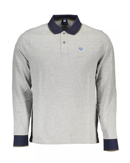 North Sails Gray Cotton Polo Shirt for men