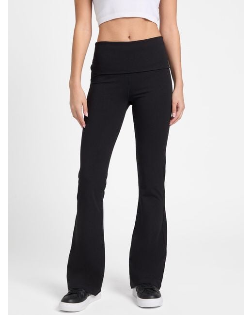 Guess Blue Veronica Foldover Flare Leggings