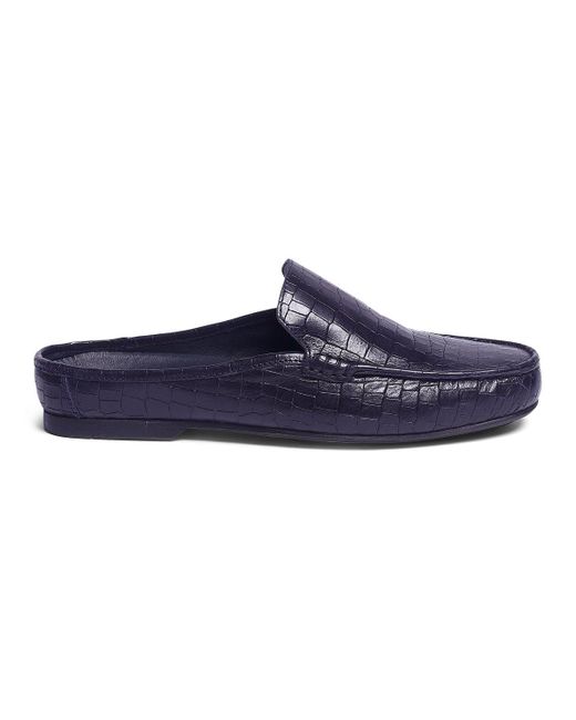 Carlos By Carlos Santana Blue Hades Croco Mule for men