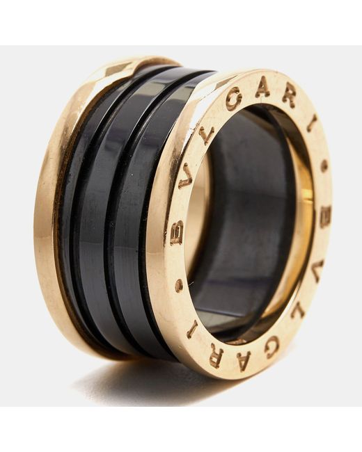 BVLGARI Black B. Zero1 4-band Ceramic 18k Rose Ring