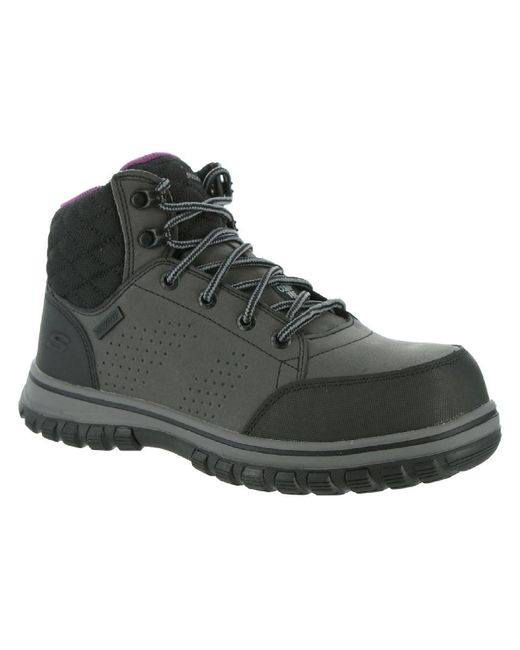 Skechers Black Mccoll Leather Steel Toe Work & Safety Boot