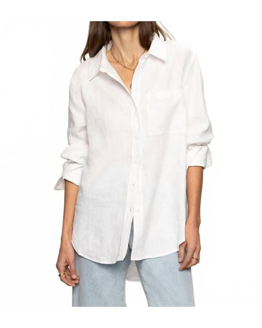 Sanctuary White Relaxed Linen Shirt