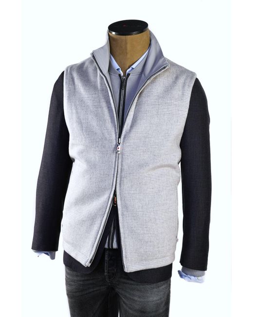 Kiton Blue Kired By Gange Reversible Wool-Cashmere Vest for men