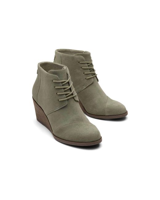TOMS Green Hyde Wedge Boot