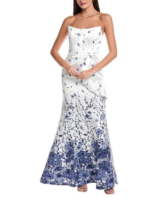 Rene Ruiz Blue Flare Gown