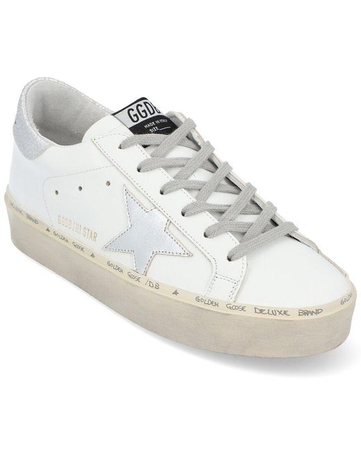 Golden Goose Deluxe Brand White Hi-star Leather Sneaker