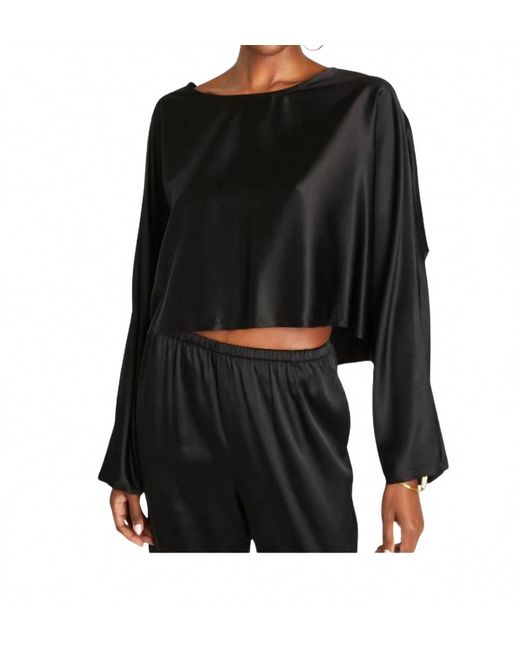 Beryll Black Silk Crop Top