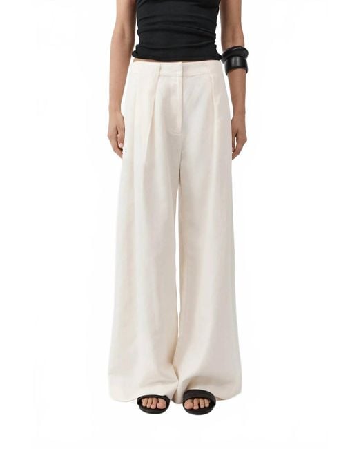 St. Agni White Pleat Loop Pants