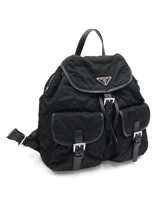 Prada Black Synthetic Backpack Bag (pre-owned)