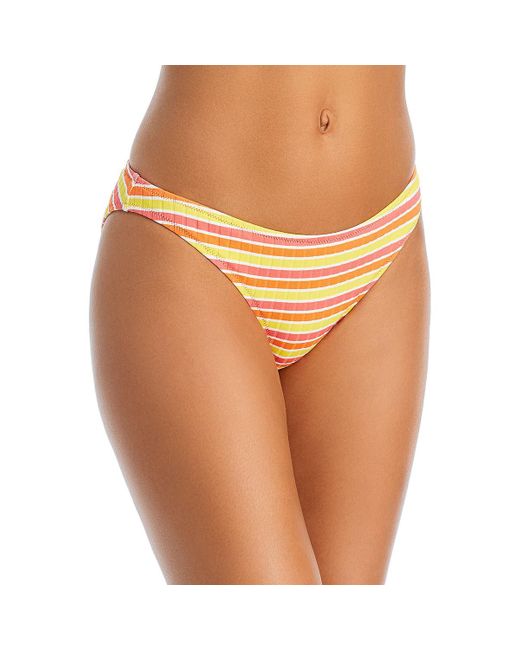 Solid & Striped Orange The Rachel Bottom Ribbed Recycled Polyester Swim Bottom Separates