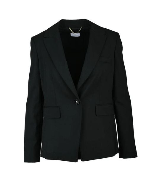 Marella Black Wool Elastane Jacket
