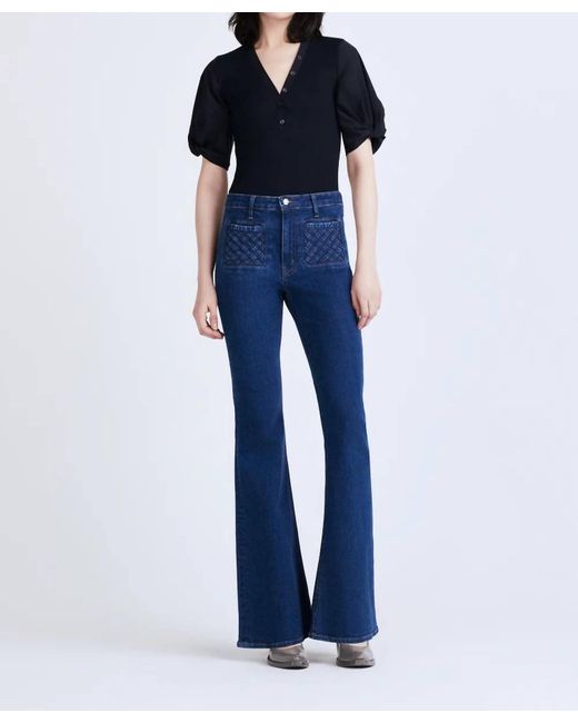 10 Crosby Derek Lam Blue High Rise Flare With Woven Pockets Jeans