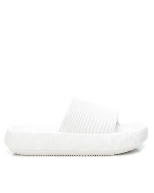 Xti White Rubber Flat Sandals By