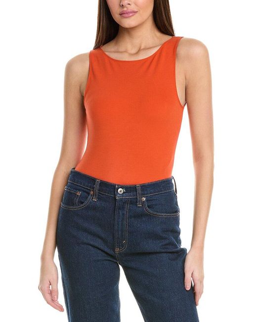 Re/done Orange High Neck Bodysuit