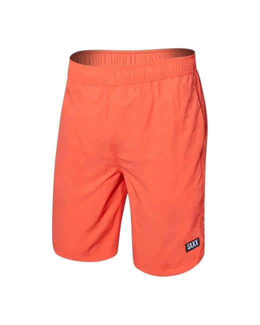 Saxx Underwear Co. Orange Go Coastal 2n1 Volley Swim Shorts 7" for men