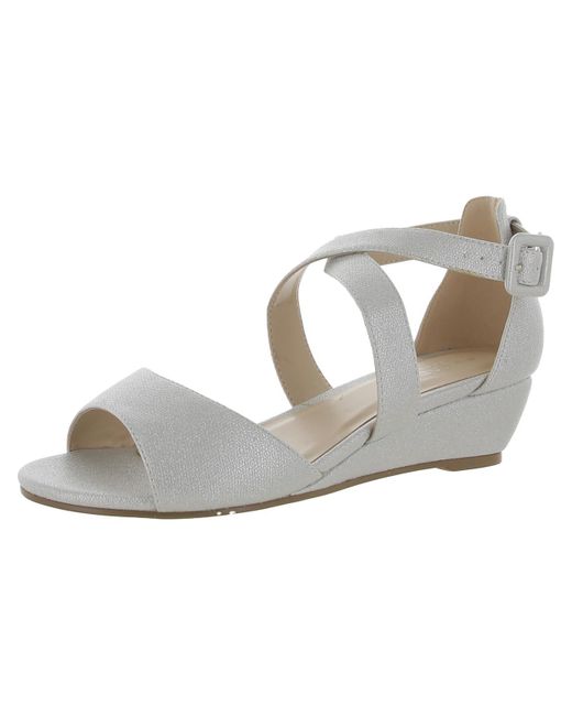 Paradox London White jagger Open Toe Dressy Wedge Sandals