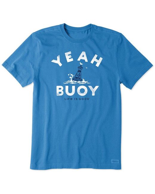 Life Is Good. Blue Crusher T-shirt for men