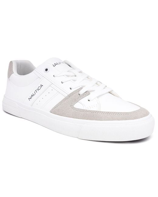 Nautica Logo Lace-up Sneaker in White for Men | Lyst