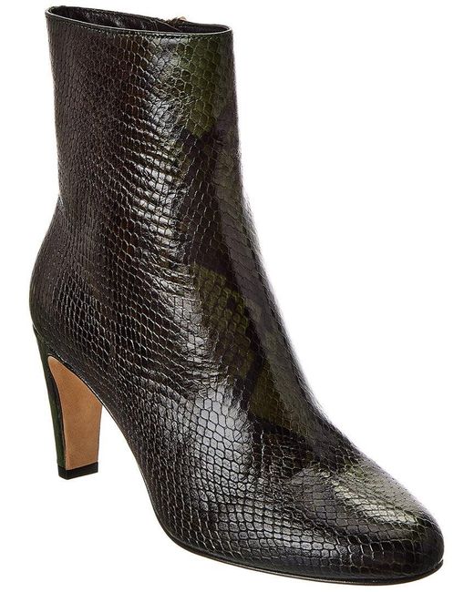 L'Agence Black Angelique Croc Snake Bootie