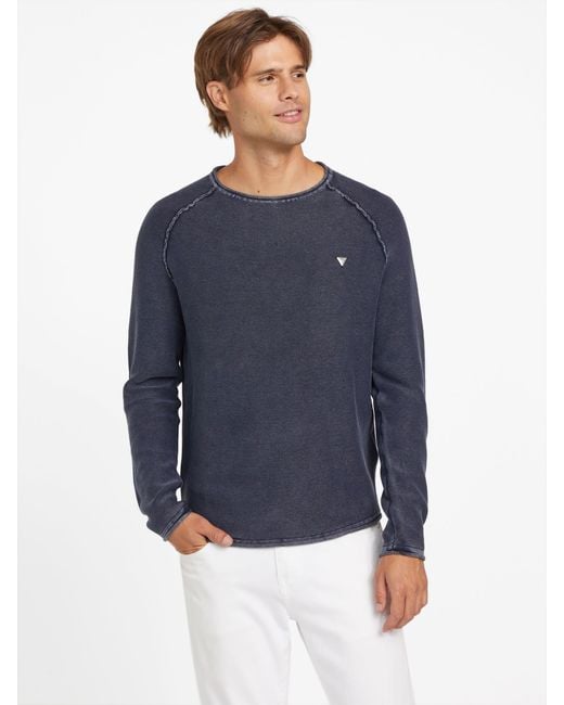 Guess Blue Denis Crewneck Sweater for men