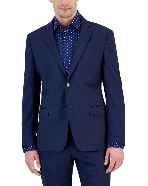 Armani Exchange Blue Dressy Wool Two-button Blazer for men