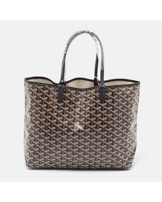 Goyard Brown Ine Coated Canvas And Leather Saint Louis Pm Tote