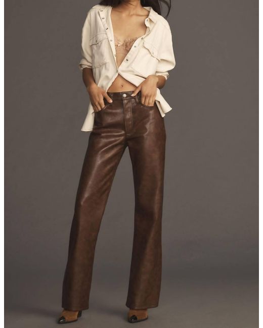Agolde Brown Sloane Leather Blend Pant