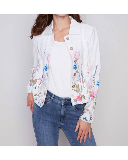 Charlie b White Spring Has Sprung Crop Jacket