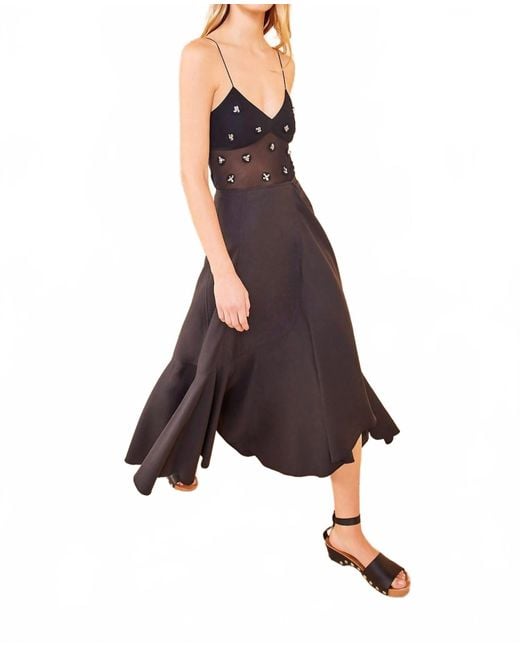 Ulla Johnson Black Sabina Midi Skirt