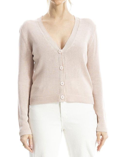 Max Studio White Cardigan Sweater
