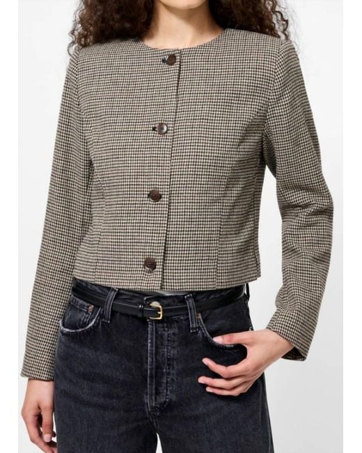 French Connection Gray Houndstooth Wool Jacket