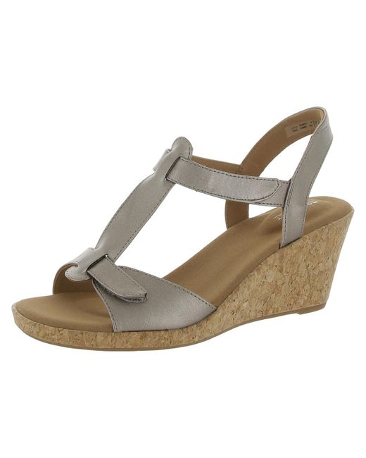 Rockport Metallic Blanca Faux Leather Ankle T-strap Sandals